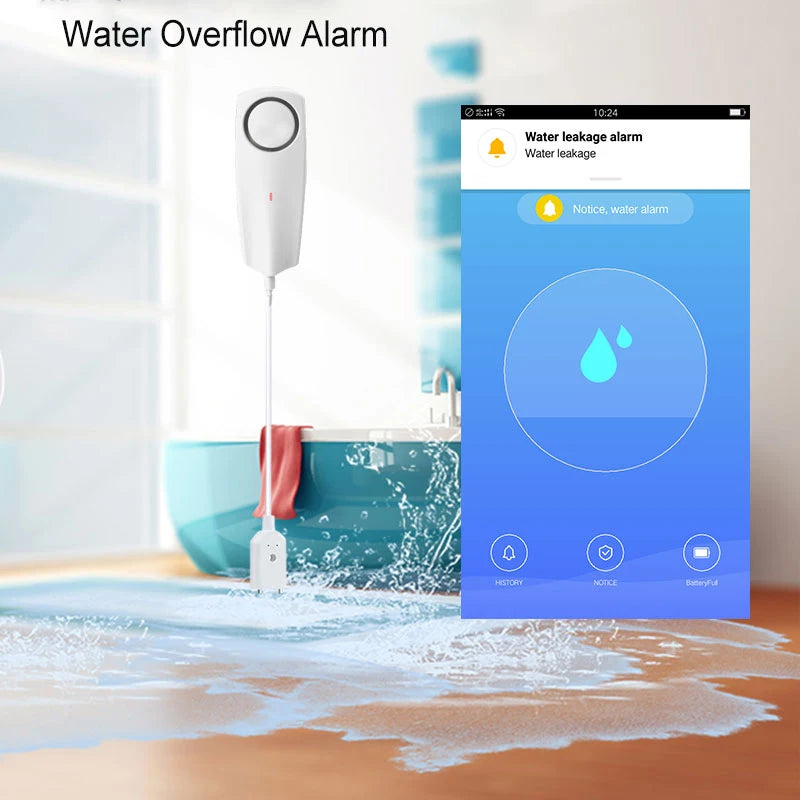 For WIFI Liquid Leak Sensor Smart APP Alexa Push Alarm Alerts wireless Water Level Detector Leakage