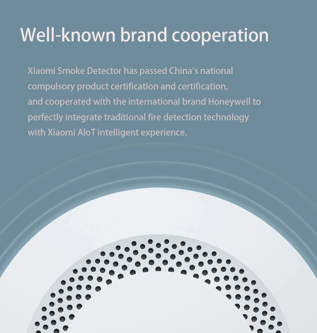 Xiaomi Smoke Detector Honeywell Sensor Fire Alarm Audible&Visual Alarm Work With Bluetooth-compatible Gateway Smart Remote APP