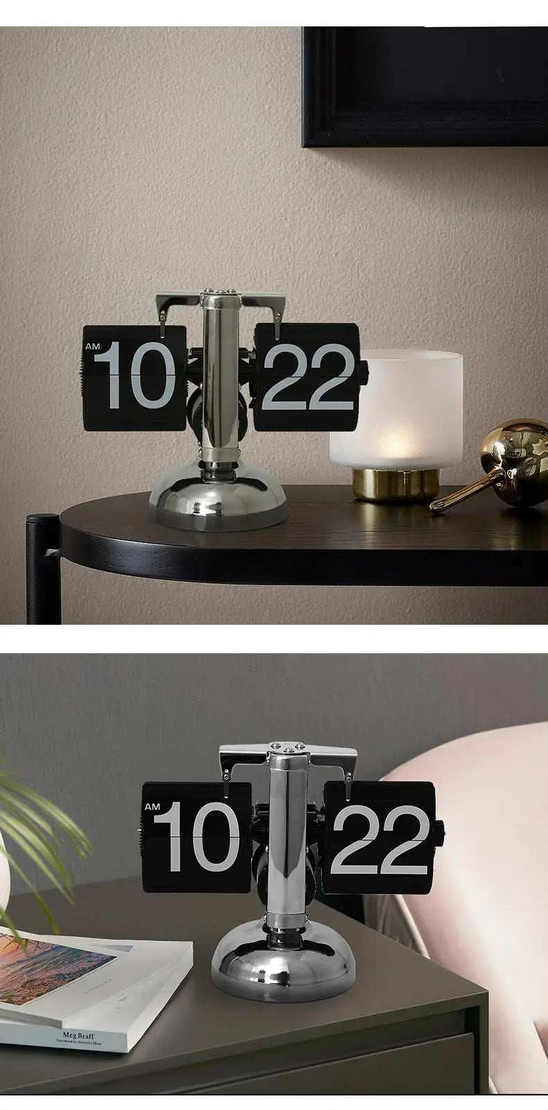 A Flipping Clock with Page Turning Automatically for Modern Home Decoration Full of Sense of Technology Retro Table Clock