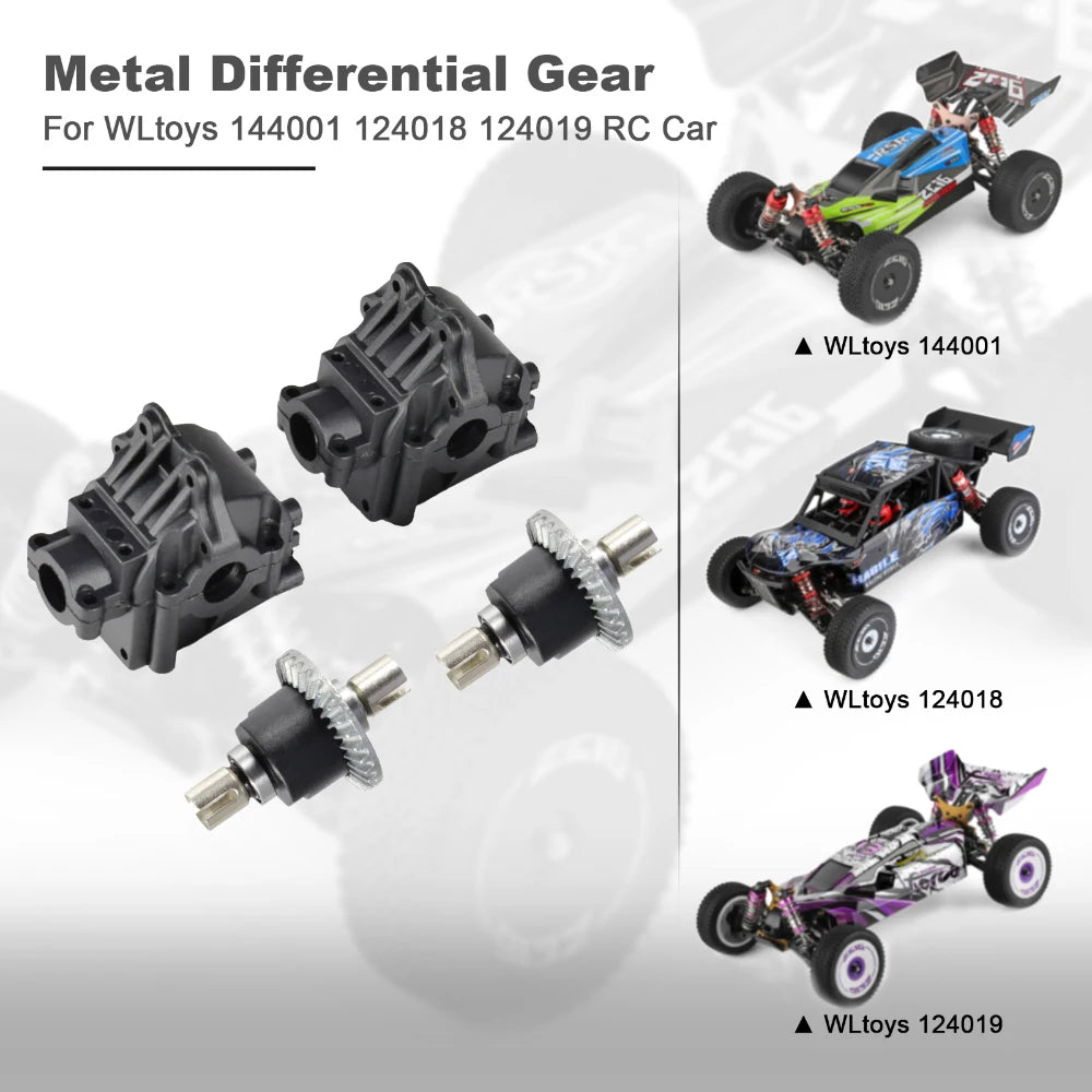 High Quality WLtoys 144001 Wave Box Gear Box Metal Differential Gear for 124018 124019 4WD RC Car Spare Part