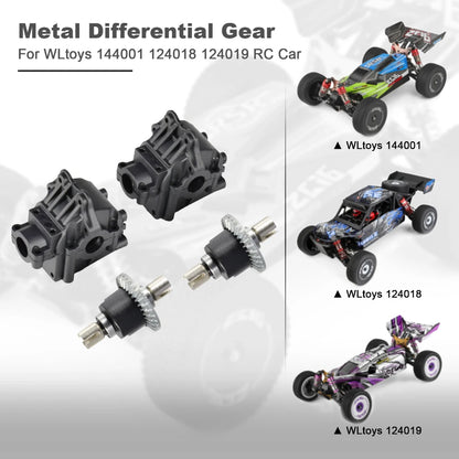 High Quality WLtoys 144001 Wave Box Gear Box Metal Differential Gear for 124018 124019 4WD RC Car Spare Part