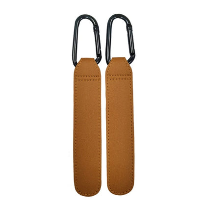 1/2pcs Portable PU Leather Baby Stroller Hook Hanger Velcros Pram Hook Carabiner Cart Organizer Clip for Stroller Accessories