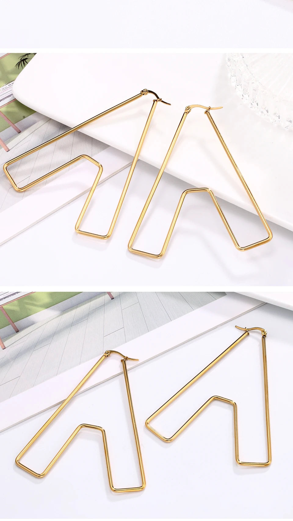 Personality Letter Ear ring Stainless Steel feminine Hyperbolic Earrings Girls Earrings Exquisite Gifts Women‘s Ear Jewelry 2021