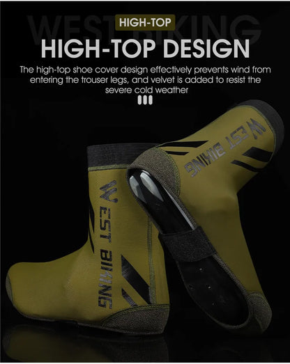 WEST BIKING Bicycle Half Shoe Cover Windproof Non-slip Cycling Boot Cover MTB Road Bike Waterproof Overshoes Bicycle Equipment