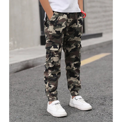2022 Boys Camouflage Joggers Casual Cargo Pants for Boys Kids Cotton Trousers Clothes Teenage Boys Joggers Clothing 3-14 Years