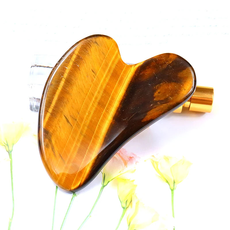 Tiger Eye Face Gua Sha Tool Skin Care Body Eye Natural Crystal Mineral Stone Massager Health Beauty Lifting And Firming