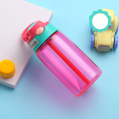 480ml Water Bottle With Straw Kids Girls Portable Travel Bottles Gym Sports Fitness Cup Summer Cold Water Juice Drinking Bottle