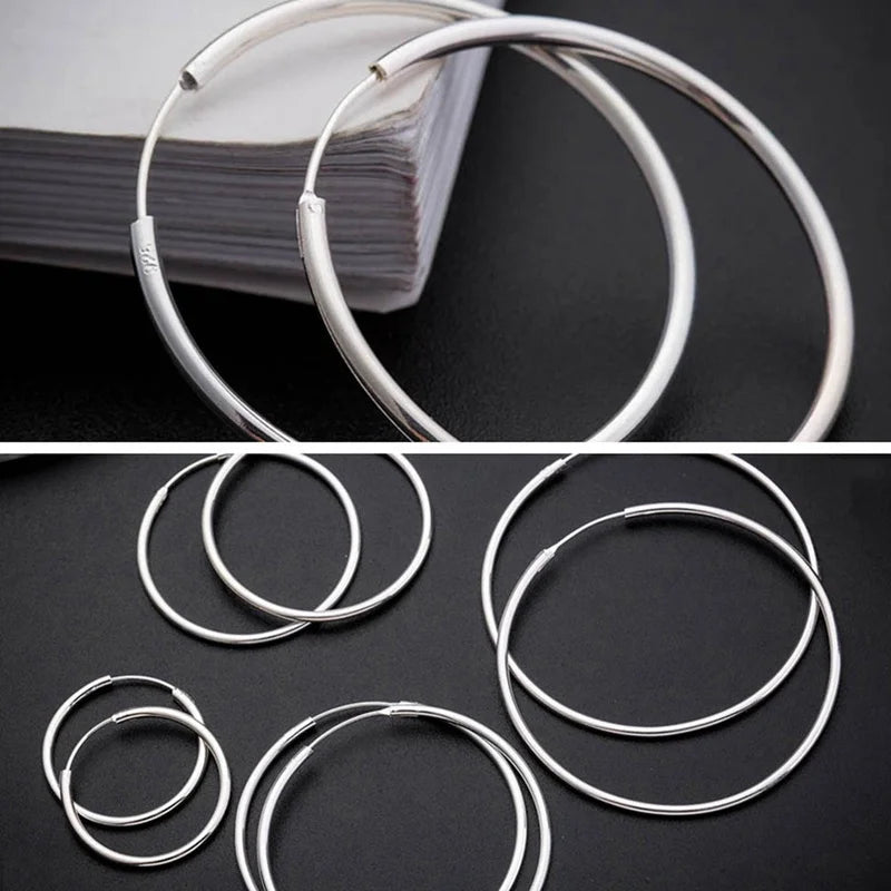 Women 3-7cm Small Big Circle Hoop Earrings Statement Ear Ring Fashion Jewelry Gift