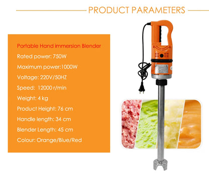XEOLEO Commercial Hand blender 1000W Heavy duty Stick bar Immersion Blender Stirrer machine Mashing machine for Soup smoothie