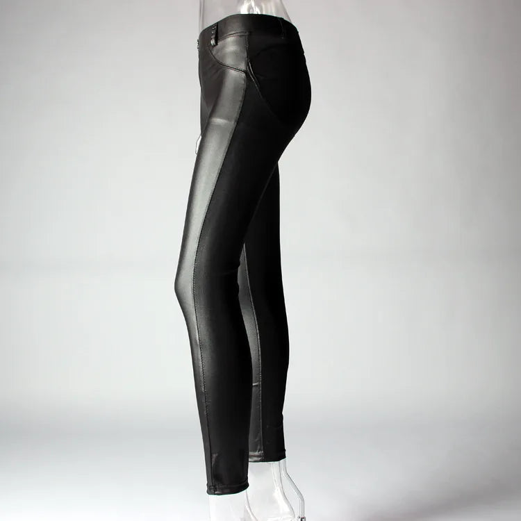 Leggings Women Sexy Hip Push Up Pants Low Waist Legging PU Leather Jegging Gothic Leggins Jeggings Legins 4 Colors