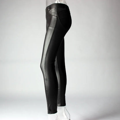 Leggings Women Sexy Hip Push Up Pants Low Waist Legging PU Leather Jegging Gothic Leggins Jeggings Legins 4 Colors