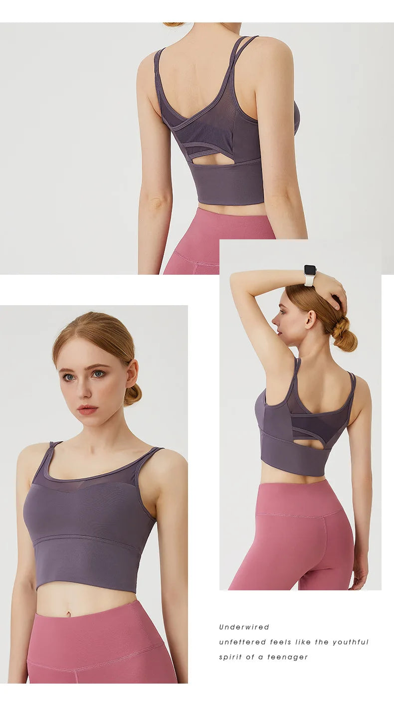 Sports Bra for Women Gym Shockproof Mesh Sports Quick-drying Bra Running Fitness Yoga Women Training Sports Underwear