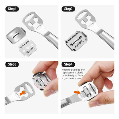 New Foot Care Tool Stainless Steel 1pc Dead Skin Callus Remover Planer Cutter Shaver Foot + 50pcs Blades