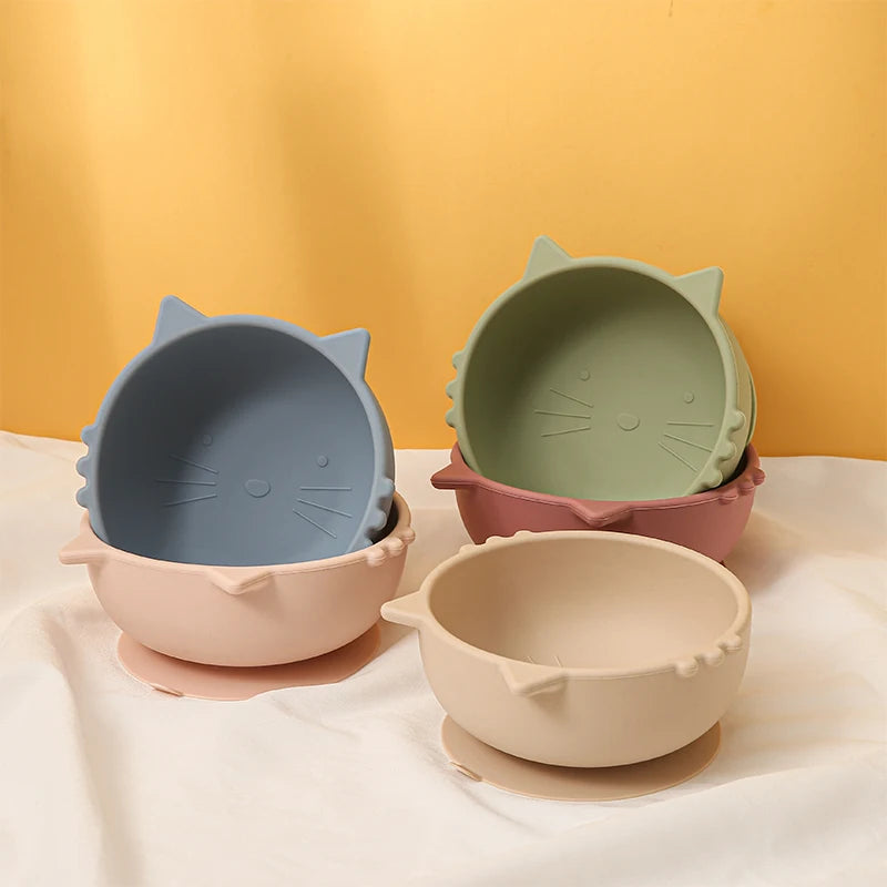 New Silicone Baby Feeding Bowl Tableware for Kids Waterproof Suction Bowl Feeding Bowl BPA Free Silicone Dishes for Baby Bowl