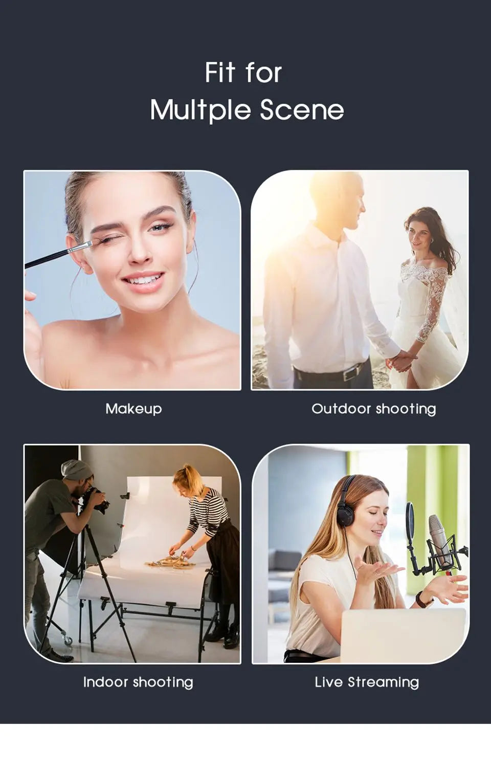 Selfie Ring Light with Tripod Stand Light Rim for Mobile Circular Lamp Light for Video Shooting Studio Photo Light Ringh Rong