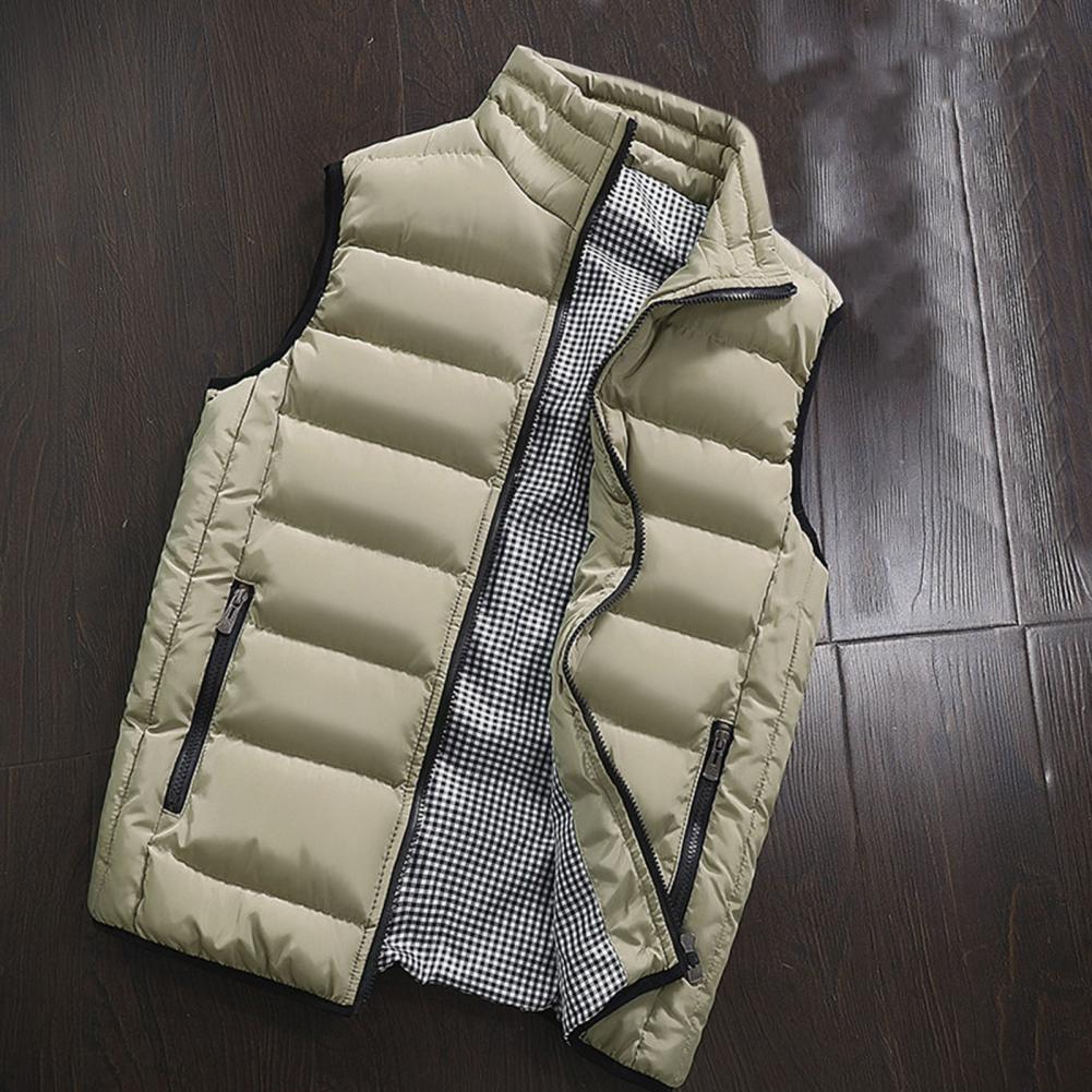 Oversize Down Coat Men Vest Waterproof Padded Thick Warm Winter Waistcoat for Men Down Jacket Vest Work Daily Wear