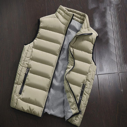 Oversize Down Coat Men Vest Waterproof Padded Thick Warm Winter Waistcoat for Men Down Jacket Vest Work Daily Wear