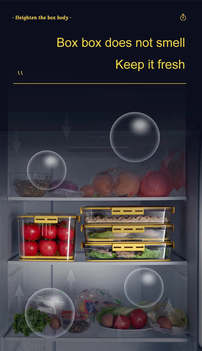 1PCS Timekeeping Kitchen Fridge Organizer Storage Box Lid Refrigerator Thickened Food Pantry Storage Drawer Box Containers Tools