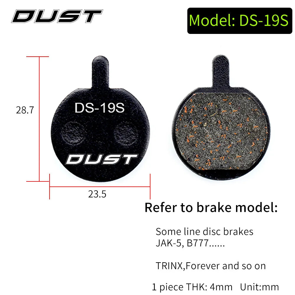 DUST 1Pair Semi-Metal Bicycle Hydraulic Disc Brake Pads MTB Mountain Bike Parts for SHIMANO XT XTR M315 SRAM Avid BB5 BB7 E1 E3