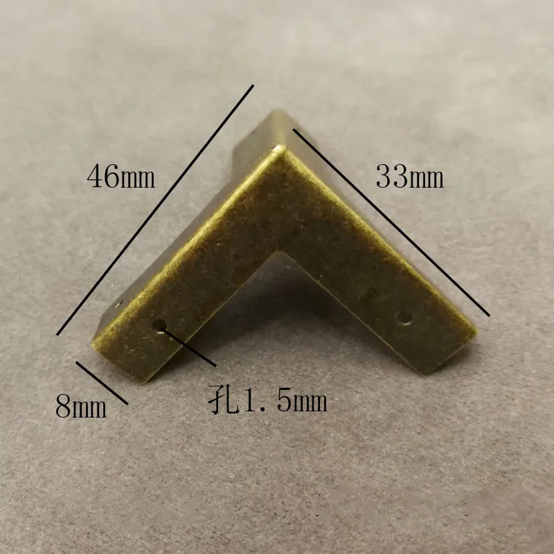 8PCS Furniture Decorative Corner Antique Jewelry Gift Wood Box Feet Leg Corner Protector Retro Case Edge Metal Protection Cover