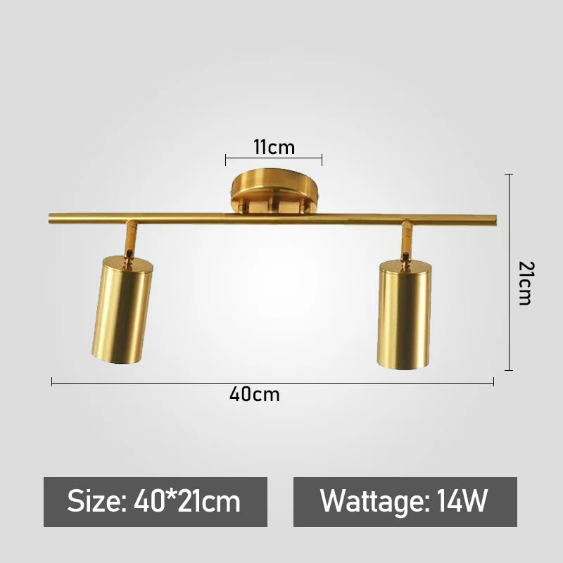 LED Track Light GU10 Aluminum Ceiling Light Modern Golden Tracking Lighting Fixture Clothing Shop Spotlights
