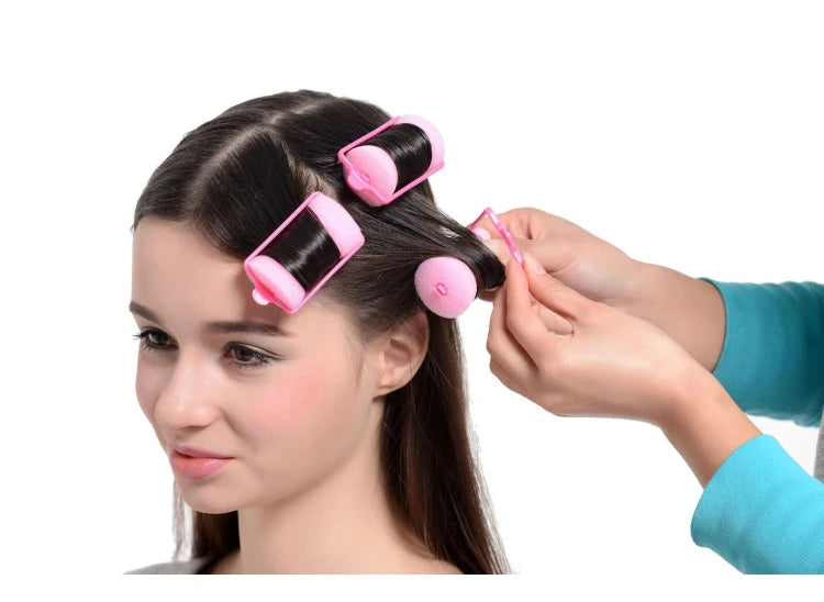 2 Packs 20mm Sponge Hair Rollers Foam Curlers with Buckle Soft Pillar Locking Closure Curling Cute Roller Wave Formers Hair 1544