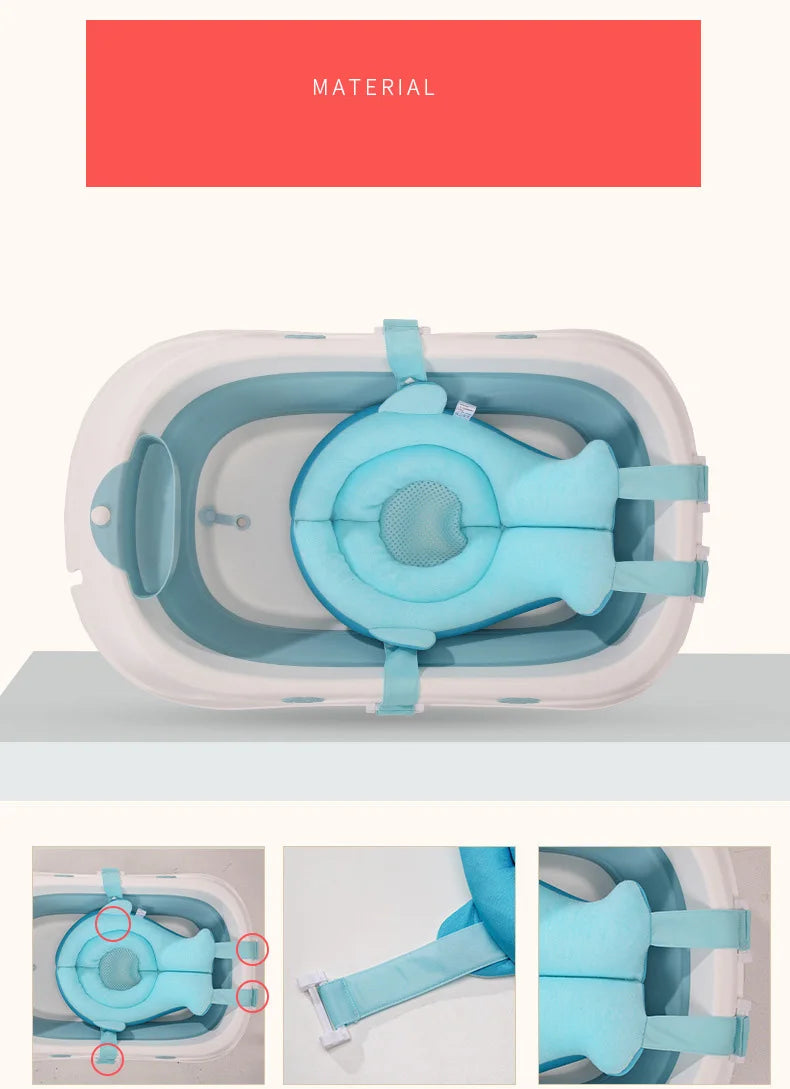 Baby Shower Bath Tub Pad Non-Slip Bathtub Mat Newborn Safety Security Bath Support Cushion Animal Soft Pillow Care Accessories