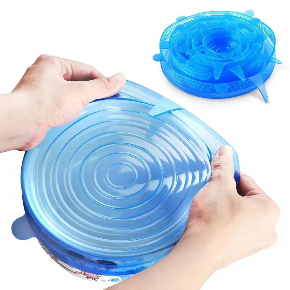 6pcs Food Silicone Cover Cap Universal Silicone Lids Cookware Bowl Reusable Stretch Lids Pot Lids Kitchen Accessories