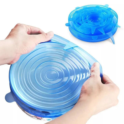 6pcs Food Silicone Cover Cap Universal Silicone Lids Cookware Bowl Reusable Stretch Lids Pot Lids Kitchen Accessories