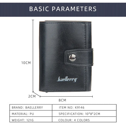 2023 Rfid Blocking Protection Men Card Wallets Hasp Small Card Wallets PU Leather Slim Mini Wallet Qaulity Male Purses