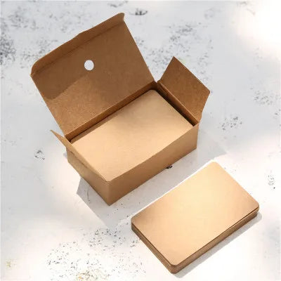 100pcs/box Kraft paper card color blank business card message thank you card writing card label bookmark learning card