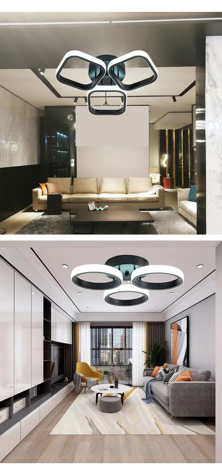 LED Ceiling Light Modern 3 Rings Ceiling Lamp for Bedroom Living Room Bathroom Entrance Corridor Ceiling Kitchen Lighting