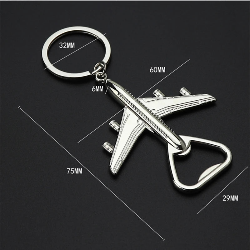 Bottle Opener Keychain Antique Air Plane Beer Jar Openers Retro Airplane Metal Corkscrew Wedding Favors Party Gifts