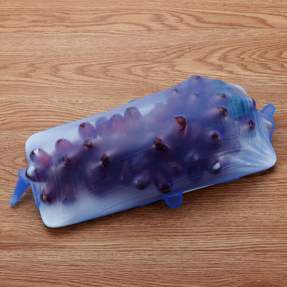 6Pcs Food Grade Silicone Stretch Lids Kitchen Tools Accessories Reusable Food Wrap Sealed Cover Keep Fresh Stretchy Bowl Cover