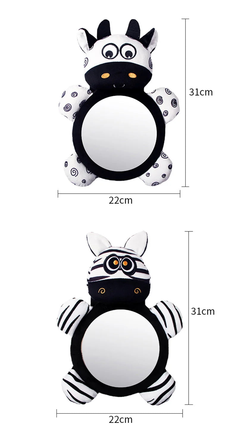 Black White View Back Seat Mirror Baby Car Mirror Safety Seat Headrest Rearview Mirror Baby Facing Rear Ward Car Kids Monitor