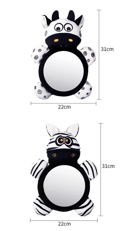 Black White View Back Seat Mirror Baby Car Mirror Safety Seat Headrest Rearview Mirror Baby Facing Rear Ward Car Kids Monitor