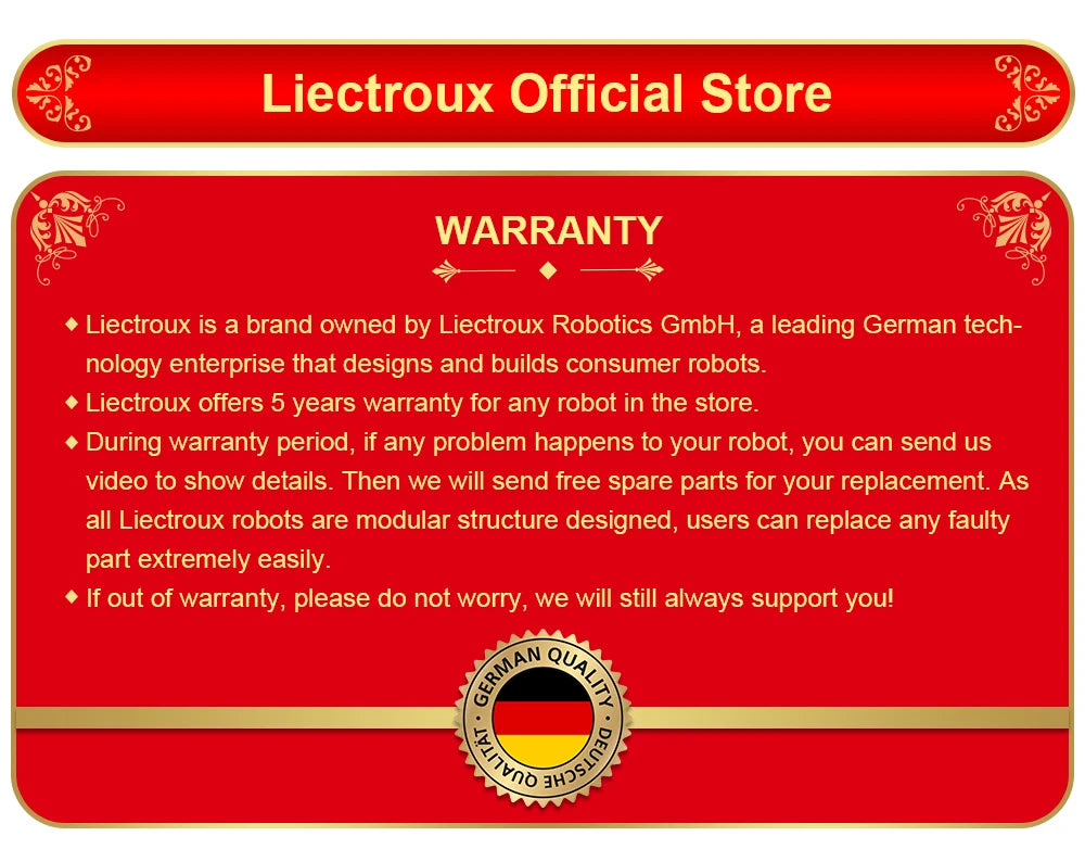Robot Vacuum Cleaner LIECTROUX/LILIN C30B ,Map Navigation with Memory,Wifi APP Control,6000pa Suction,Smart Electric Water Tank