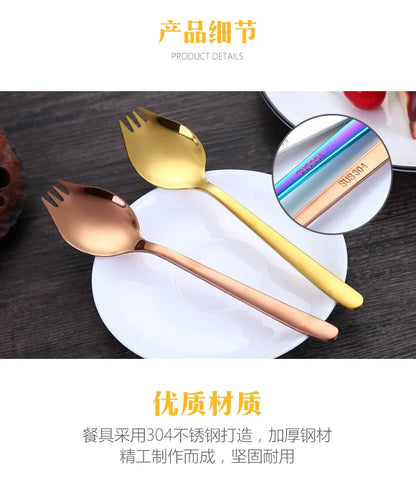 304 Stainless Steel Salad Spoon Fork Spoon Set Spoon Gift Fork Fruit Fork Soup Spoon Western Food Fork Spoon Children's Spoon