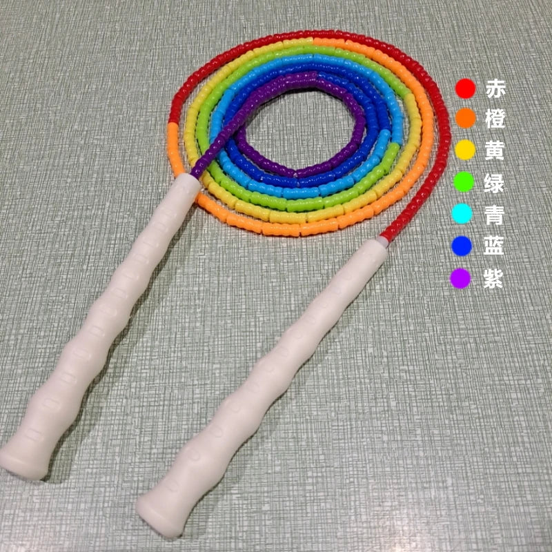 NEVERTOOLATE 2.2m 2.4m 2.6m 3m 3.6m rainbow beaded colorful soft PVC beads kids adult skipping jump rope doubledutch skip