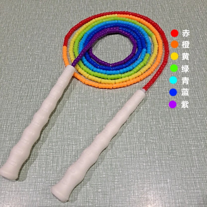 NEVERTOOLATE 2.2m 2.4m 2.6m 3m 3.6m rainbow beaded colorful soft PVC beads kids adult skipping jump rope doubledutch skip