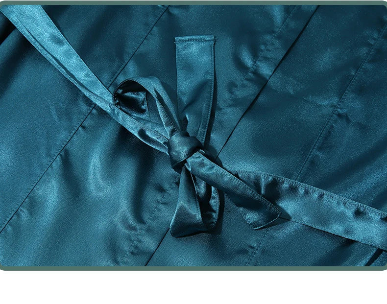 Men's Sleepwear Robe Night Clothes Silk Kimono Bathrobe Men Hooded Szlafrok Pajamas Peignoir Sleeve Ropa Sexy Hombre Man's Gown