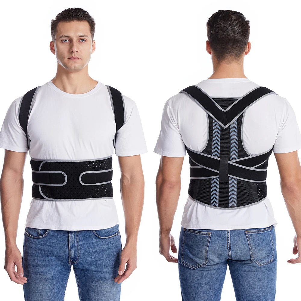 TIKE Back Brace Posture Corrector for Unisex Upper & Lower Back Pain Relief Adjustable & Fully Back Support Improve Back Posture
