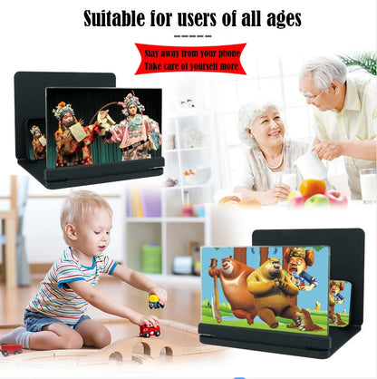 10X Mobile Phone Screen Magnifying Glass HD 3D Magnifying Glass Foldable Pressure Fresnel Lens Screen Magnifier