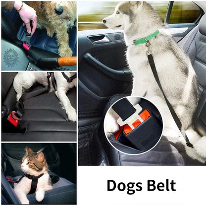 Dog Car Seat Belt Safety Protector Travel Pets Accessories Dog Leash Collar Breakaway Solid Car Harness