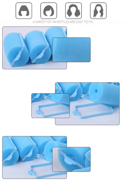 2 Packs 20mm Sponge Hair Rollers Foam Curlers with Buckle Soft Pillar Locking Closure Curling Cute Roller Wave Formers Hair 1544