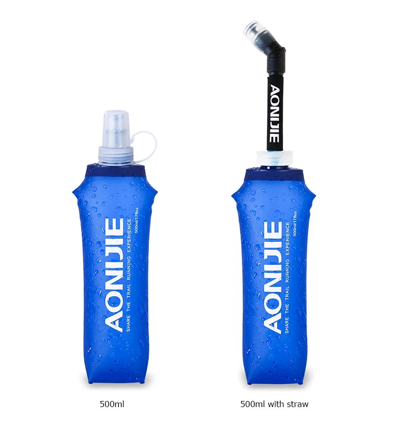 AONIJIE Soft Flask Water Bottle Folding Collapsible Water Bags TPU Free For Running Hydration Pack Waist Bags SD09/10 250/500ml