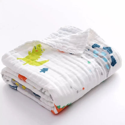 Baby Bath Towel Muslin Cloth Kids Bathrobe Child Blanket Wrap for Newborn Infant Toddler Boys Girls Gauze Cotton 110*110cm
