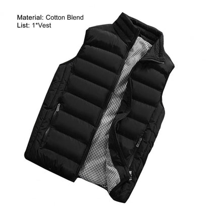 Oversize Down Coat Men Vest Waterproof Padded Thick Warm Winter Waistcoat for Men Down Jacket Vest Work Daily Wear