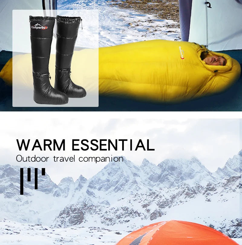 Camping Down Socks Down Booties Sleeping Bag Socks Down Boots Camping Sleeping Boots  Kamperbox Sleeping Bag Down Booty
