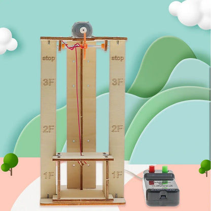 DIY Electric Remote Control Lift Elevator Wooden Model Kit Science School Projects Experiment Science Toys For Kids Education